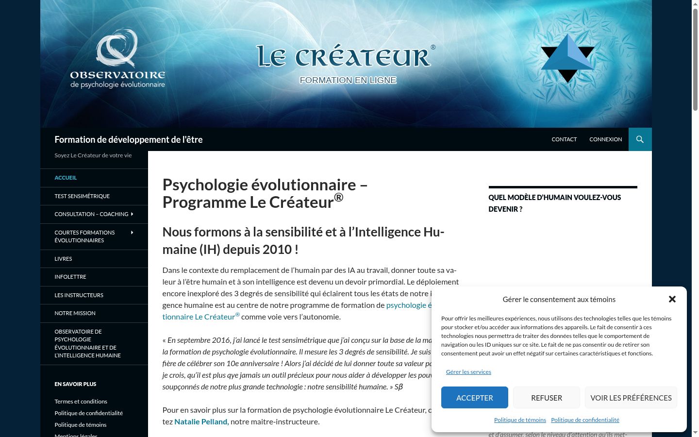 Screenshot del banner di consenso mostrato prima di qualsiasi interazione