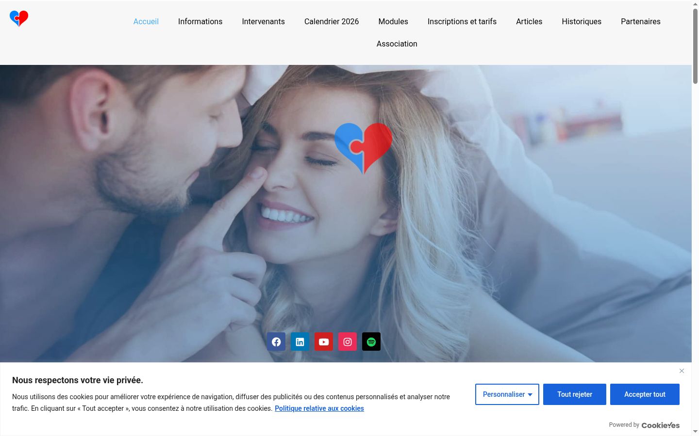 Screenshot del banner di consenso mostrato prima di qualsiasi interazione