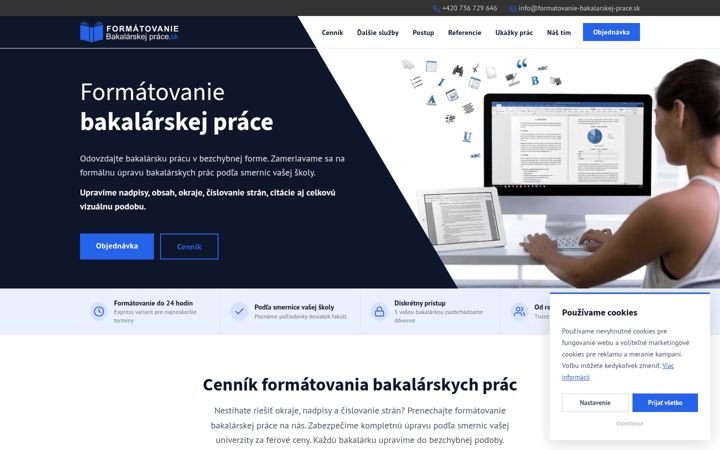 Screenshot of formatovanie-bakalarskej-prace.sk