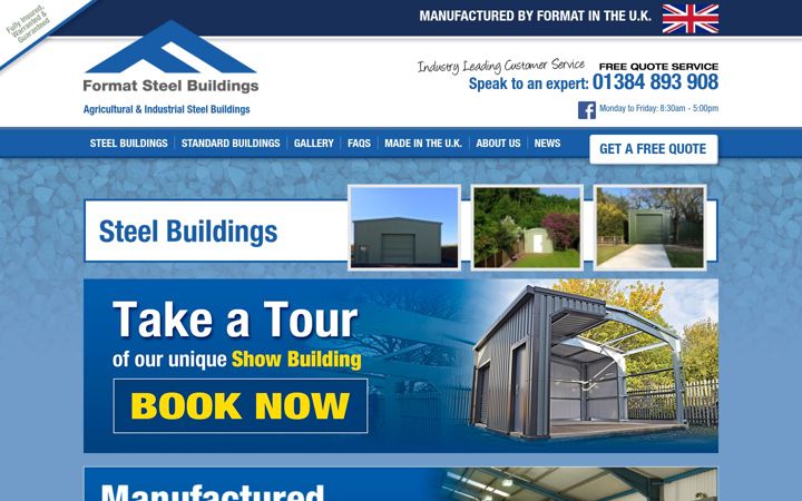 Snímek obrazovky formatsteelbuildings.co.uk