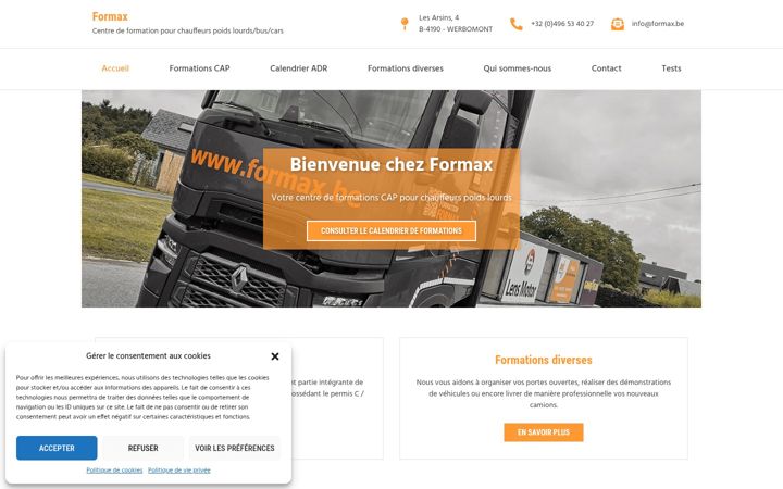 Screenshot of formax.be