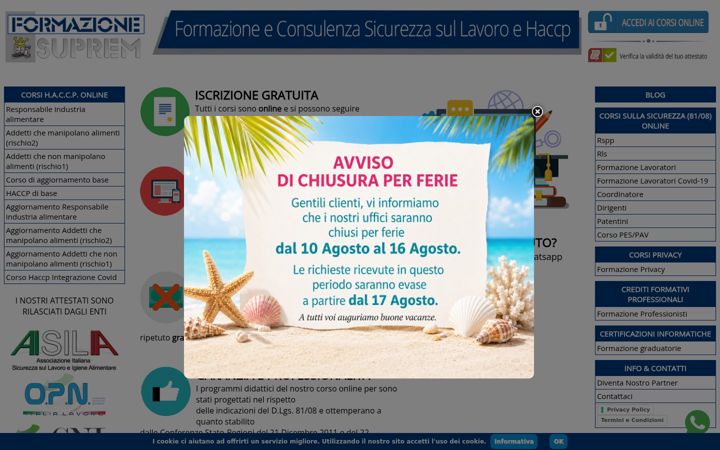 Screenshot of formazionecorsionline.com