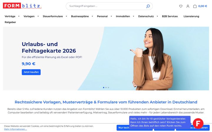 Screenshot of formblitz.de