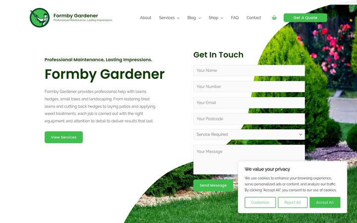 Snímek obrazovky formbygardener.co.uk