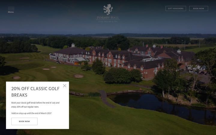 Screenshot of formbyhallgolfresort.co.uk