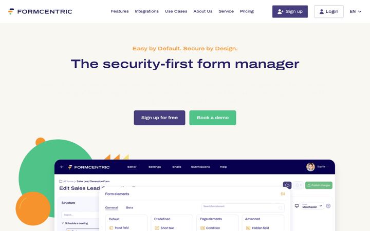 Screenshot of formcentric.com