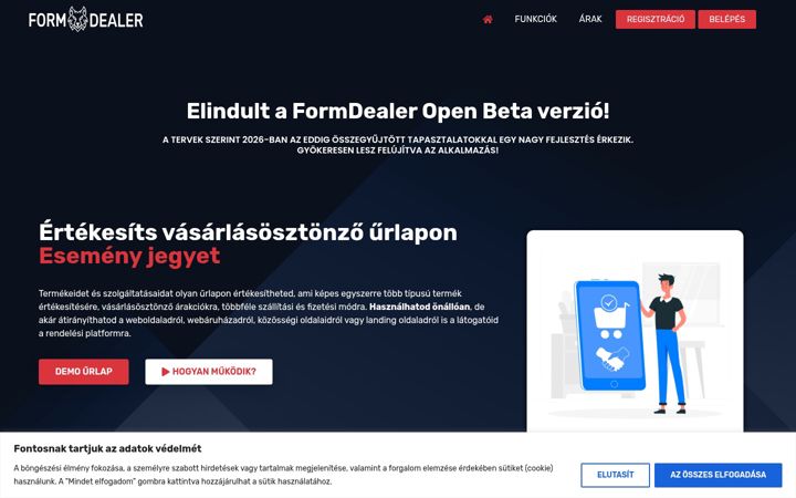 Screenshot of formdealer.hu