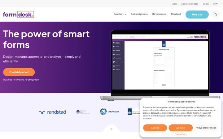 Screenshot of formdesk.com