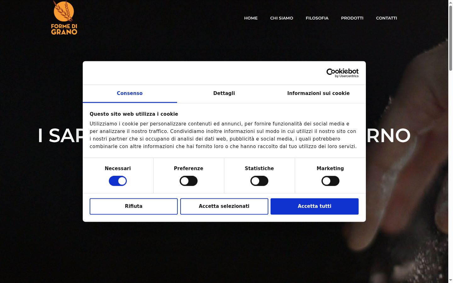 Screenshot of the consent banner shown before any interaction