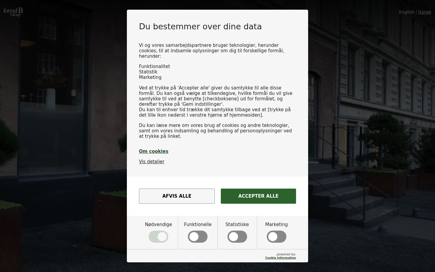 Screenshot del banner di consenso mostrato prima di qualsiasi interazione