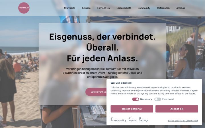Screenshot of formeleislieferant.de