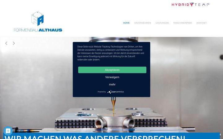 Screenshot of formenbau-althaus.de