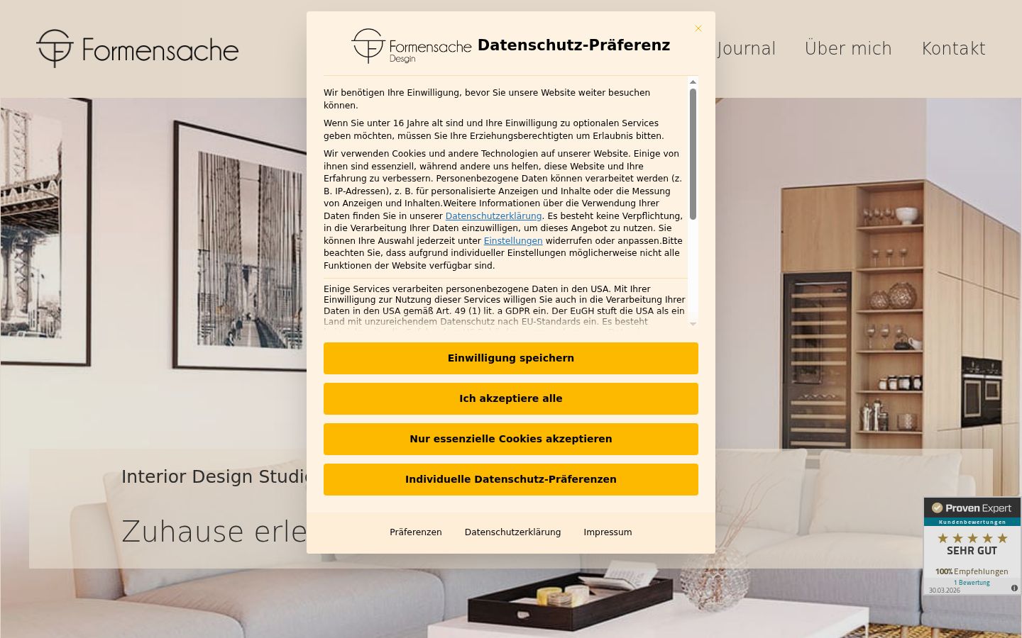 Screenshot del banner di consenso mostrato prima di qualsiasi interazione