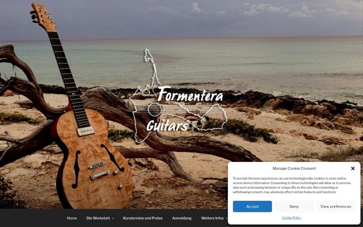 Screenshot of formentera-guitars.com