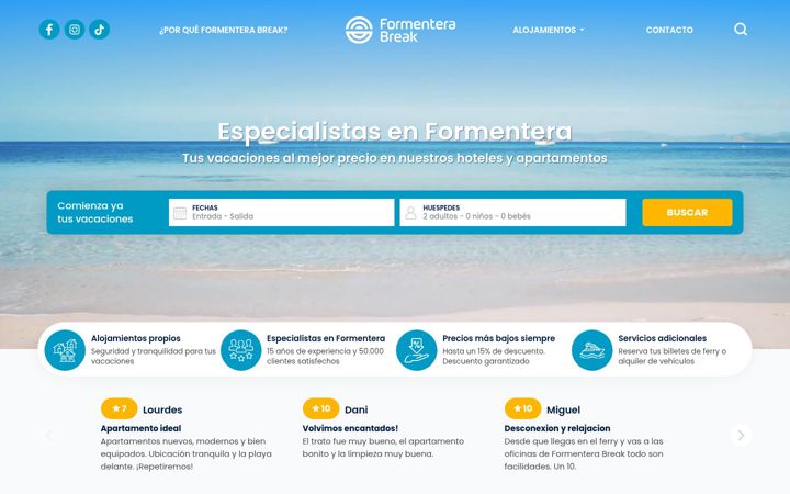 Snímek obrazovky formenterabreak.es