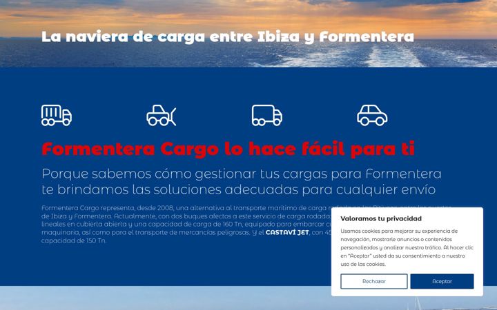 Screenshot of formenteracargo.com