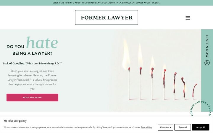 Screenshot of formerlawyer.com