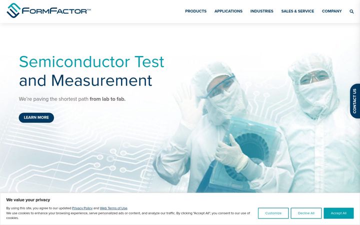 Screenshot von formfactor.com