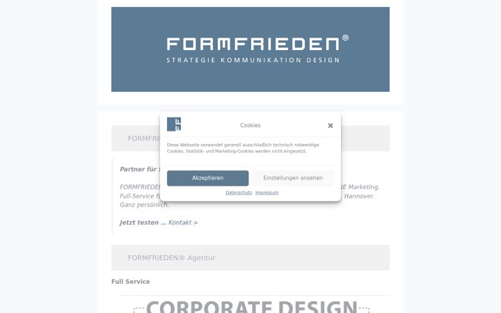 Screenshot of formfrieden.de