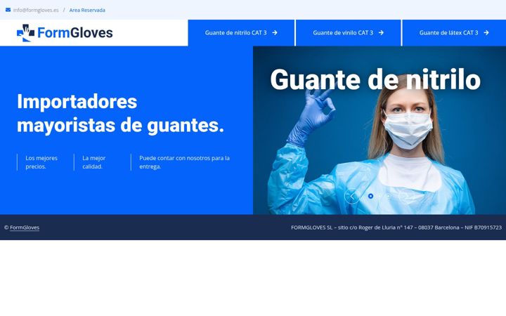 Screenshot of formgloves.es