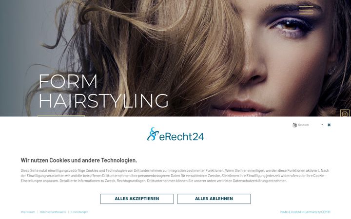 Screenshot of formhair.de