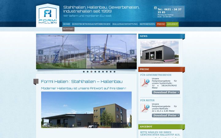 Screenshot of formi-hallen.de