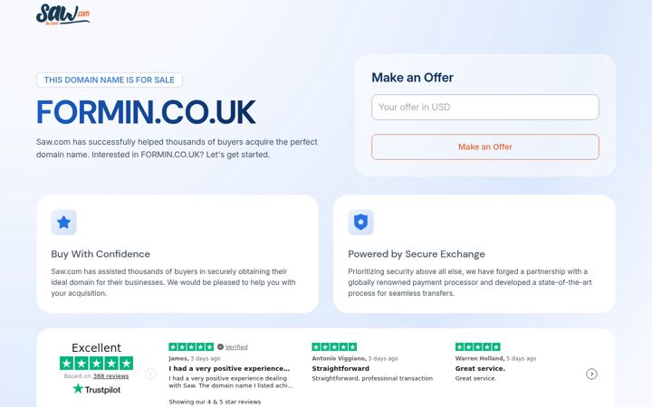 Screenshot of formin.co.uk
