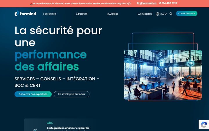 Capture d'écran de formind.ca