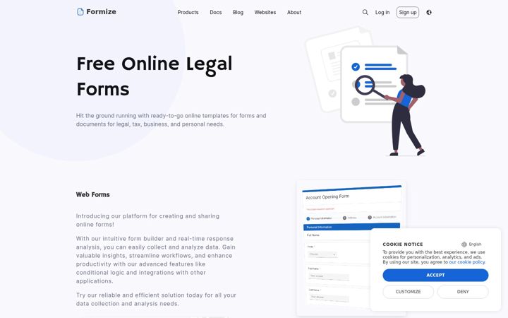 Screenshot of formize.com