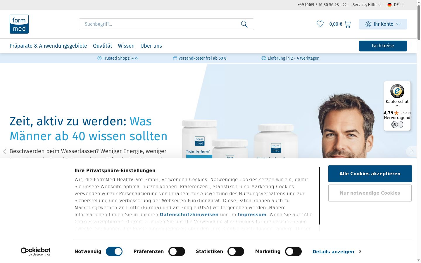 Screenshot of the consent banner shown before any interaction