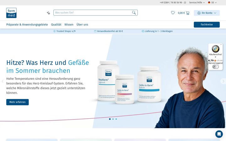 Screenshot of formmed-shop.de