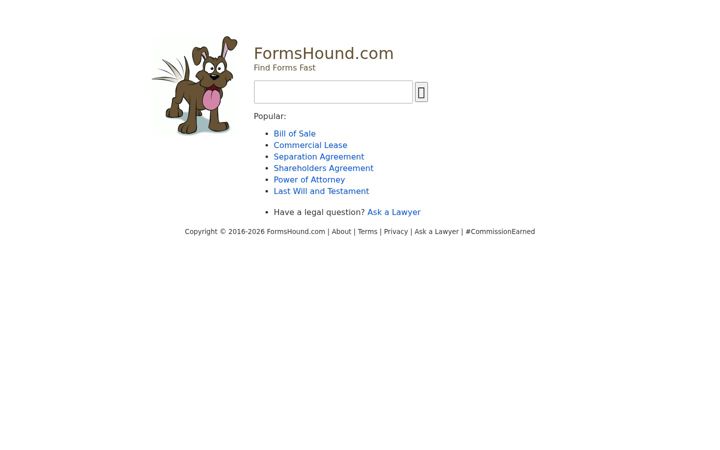 Screenshot of formshound.com