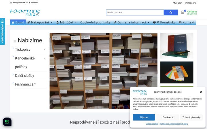 Screenshot of formtisk.cz