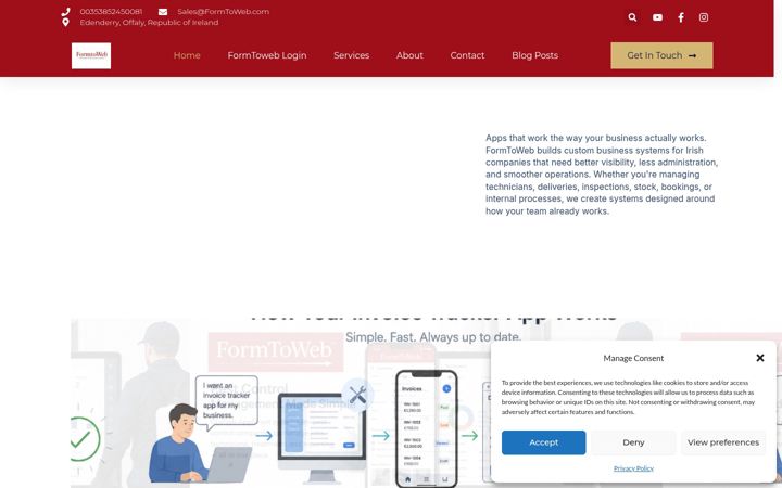 Screenshot of formtoweb.com