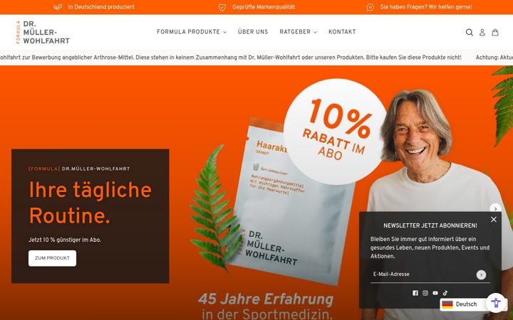 Skjermbilde av formula-mw.de