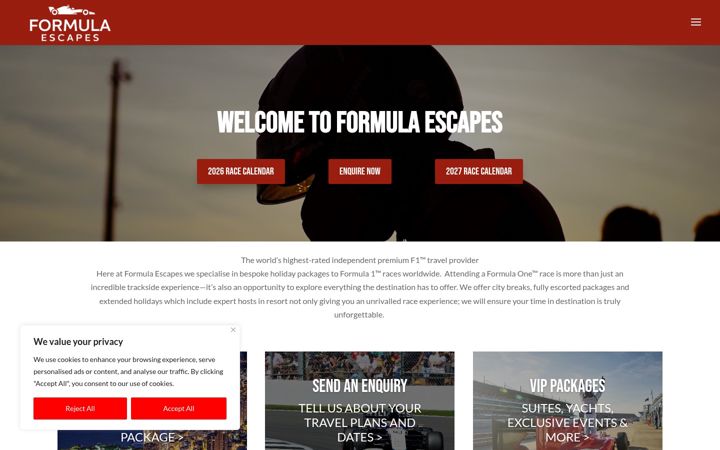 Screenshot of formulaescapes.com