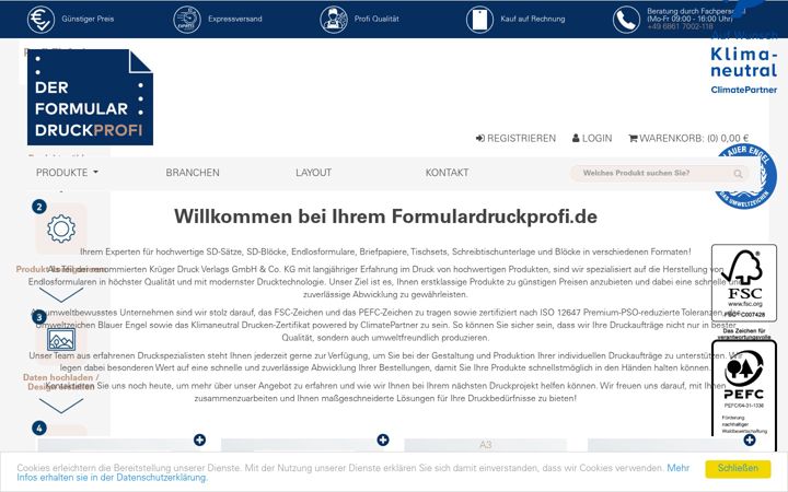Screenshot of formulardruckprofi.de