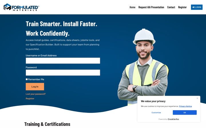 Screenshot of formulated.info
