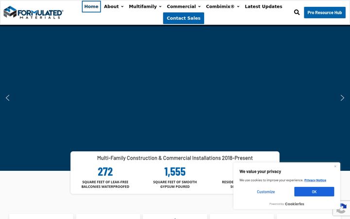 Screenshot of formulatedmaterials.com