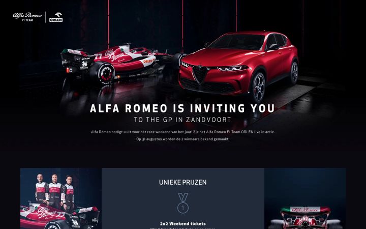 Screenshot of formule1-alfaromeo.nl