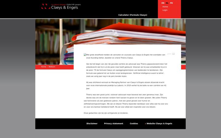 Screenshot of formuleclaeys.be