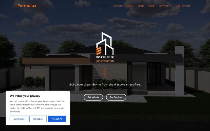 Screenshot of formulux.co.uk