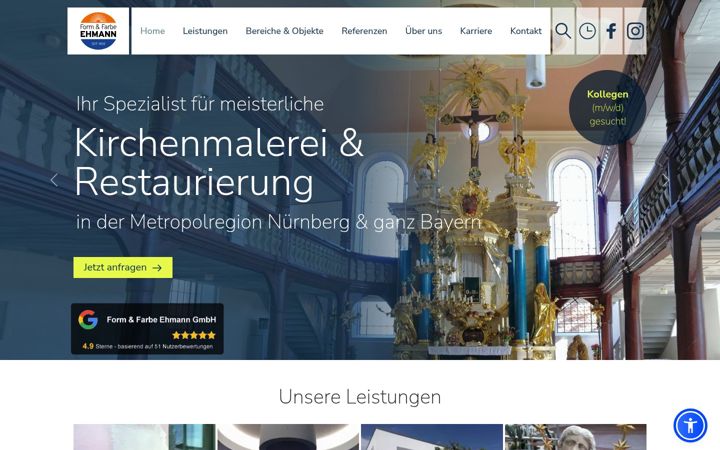 Screenshot of formundfarbe-ehmann.com