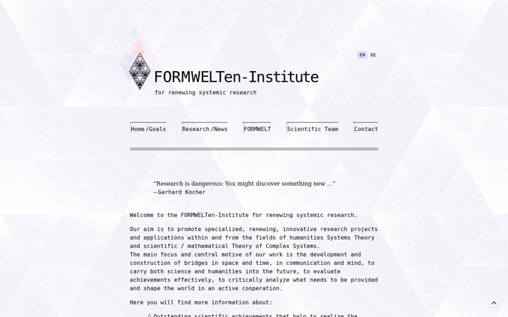 Screenshot of formwelten-institut.de