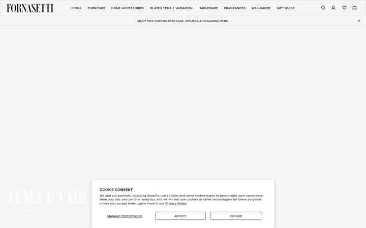 Screenshot of fornasetti.com