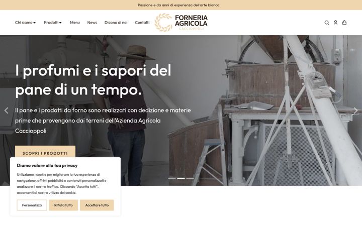 Screenshot of forneriacaccioppoli.it