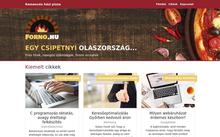 Screenshot of forno.hu