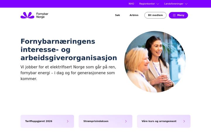 Screenshot of fornybarnorge.no