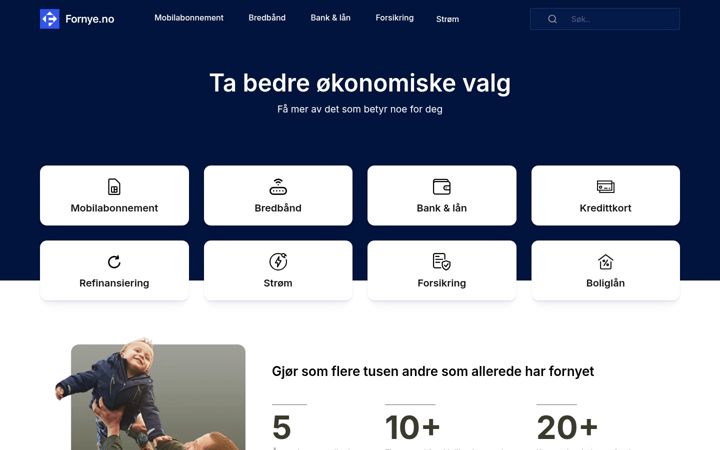 Screenshot of fornye.no