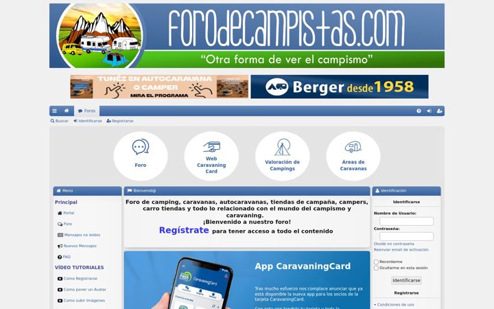 Screenshot of forodecampistas.com